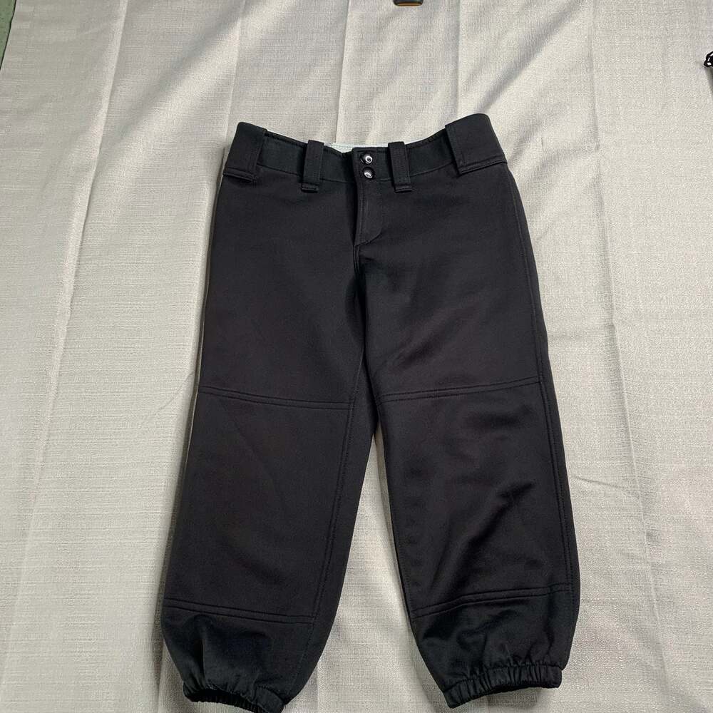 Mizuno Performance Girls YL Black Softball Pants with Padded Reinforcement